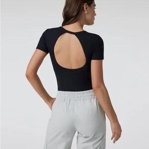 Vuori Black Open-Back Bodysuit